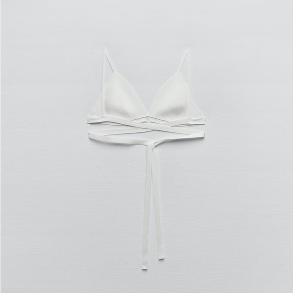 Zara White Knotted Waist Knit Bralette - Picture 16 of 17
